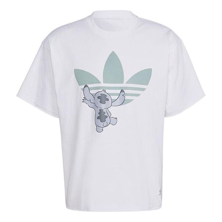 adidas originals x Disney Crossover Cartoon Pattern Printing Short Sleeve Couple Style White HT3950
