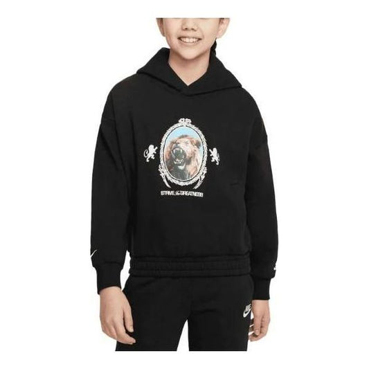 (GS) Nike LeBron Basketball Pullover Hoodie 'Black' FJ6065-010
