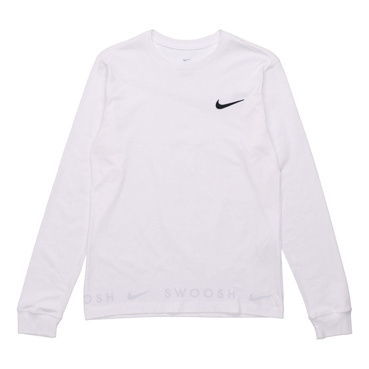 Nike Sportswear Back Logo Swoosh Crew-neck Long Sleeve 'White' DA0336-100