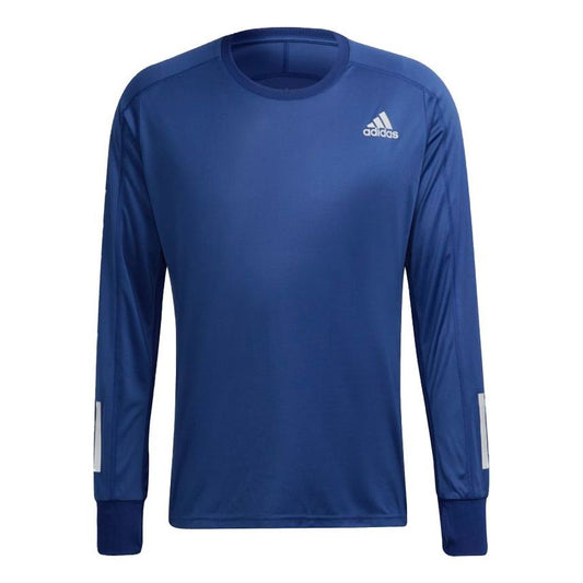 Men's adidas Training Sports Quick Dry Long Sleeves Blue T-Shirt H34501