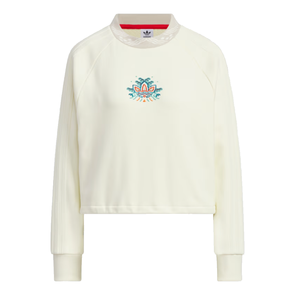 (WMNS) adidas Originals Jacquard Rib Crewneck Sweater Asia Sizing 'Beige' IX4227