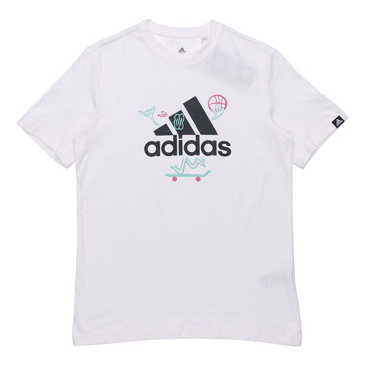 adidas Logo Printing Pattern Sports Male White GL3708