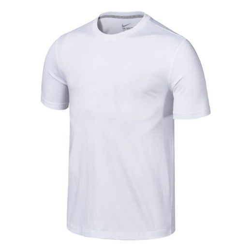 Men's Nike Solid Color Round Neck Pullover Sports Short Sleeve White T-Shirt BQ2971-100