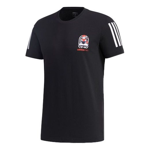 adidas neo M Gk Tee1 Round Neck Black GK1496