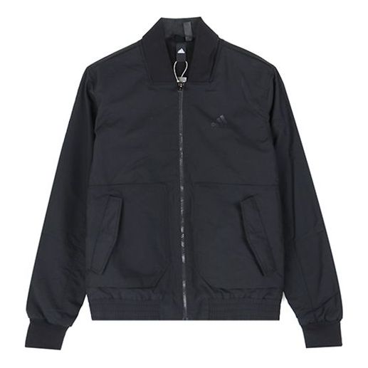 adidas EI JKT FL BOMB Sports Knit Fleece Lined Jacket Black DT2486
