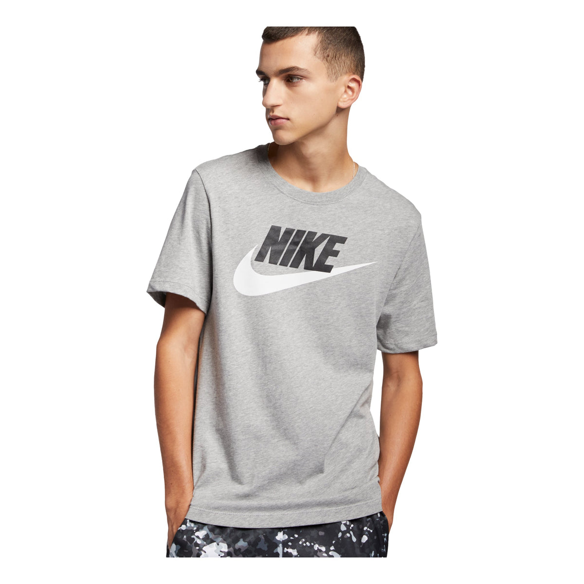 Nike Sportswear Logo Printing Sports Quick Dry Knit Short Sleeve Gray AR5005-063