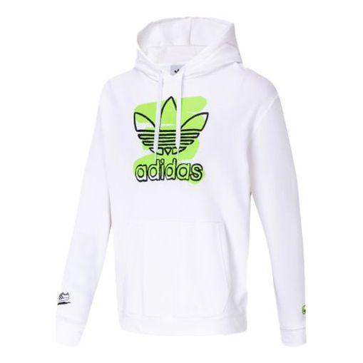 adidas originals Big Logo Printing hooded Casual Sports White GR9958