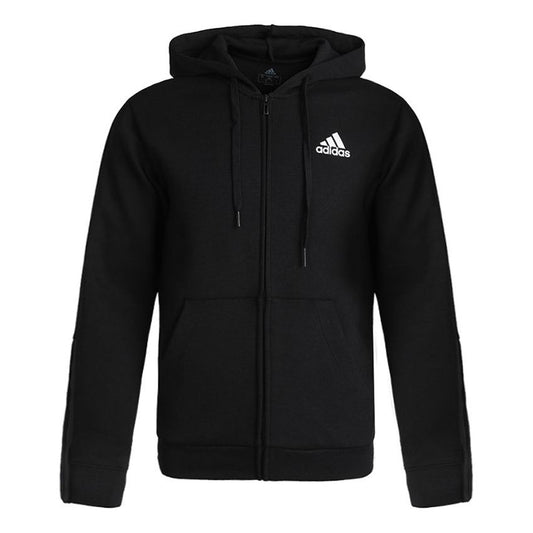 adidas Doubleknit Cut 3-Stripes Full-Zip Hoodie 'Black' GP8603