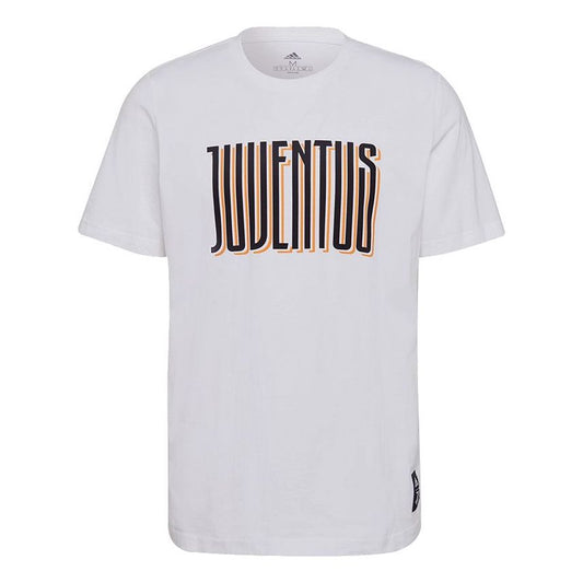 adidas Juve Str Tee Foot Ball Letter Printing Causual Sports Male White GR2921