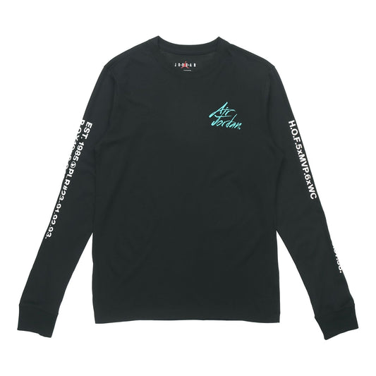 Air Jordan Embroidered Alphabet Printing Casual Sports Round Neck Long Sleeves Black DC6647-010