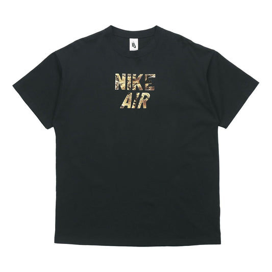 Men's Nike Alphabet Printing Short Sleeve Black T-Shirt 'Black Camo' CJ1783-010