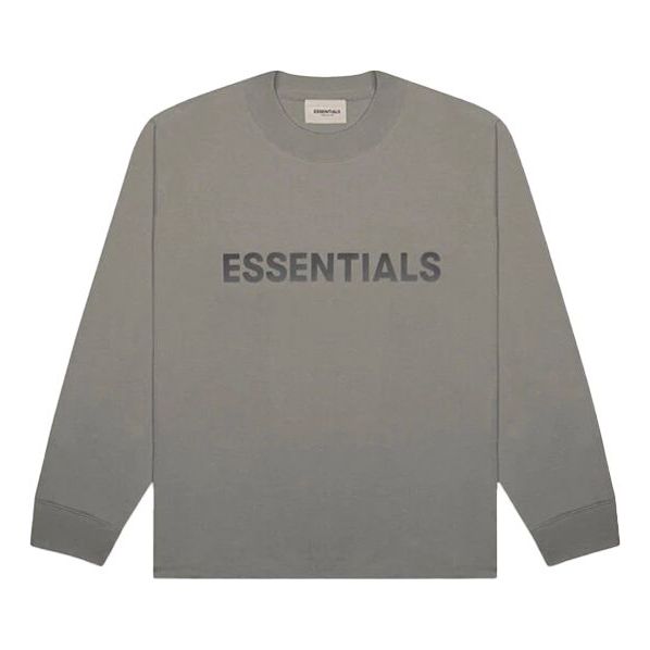 Fear of God Essentials SS20 Boxy Long Sleeve Charcoal logo Tee FOG-SS20-419