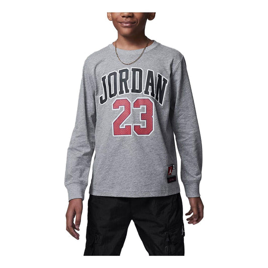 (PS) Air Jordan Junior Practice Flight Long Sleeve T-Shirt 'Grey' FV2490-091
