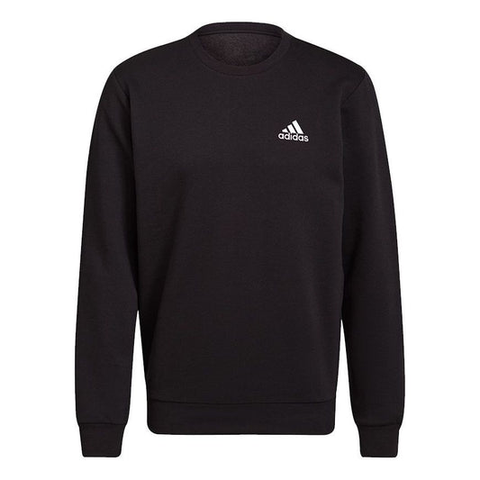 Men's adidas Feelcozy Swt Sports Logo Casual Round Neck Pullover Black GV5295