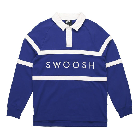 Nike As Sportswear Swoosh Rugby Polo 'Blue' CV0170-455