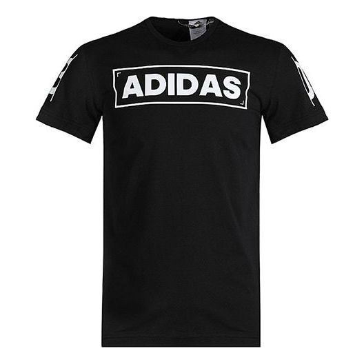 adidas Adi 360 logo Printing Sports Round Neck Short Sleeve Black CV4536