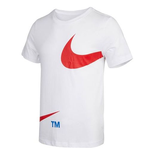 Nike Sportswear Large Logo Printing Round Neck Short Sleeve White DD3350-100