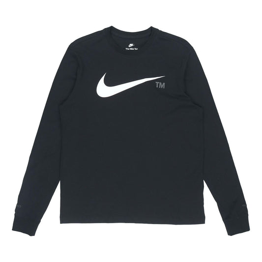 Men's Nike Large Logo Printing Sports Round Neck Pullover Black DD3375-010