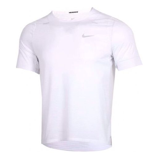 Nike Logo Pattern Training Sports Short Sleeve White DD1535-100