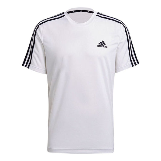 adidas Aeroready Sports Triple Stripes Short Sleeve Men's White GM2156