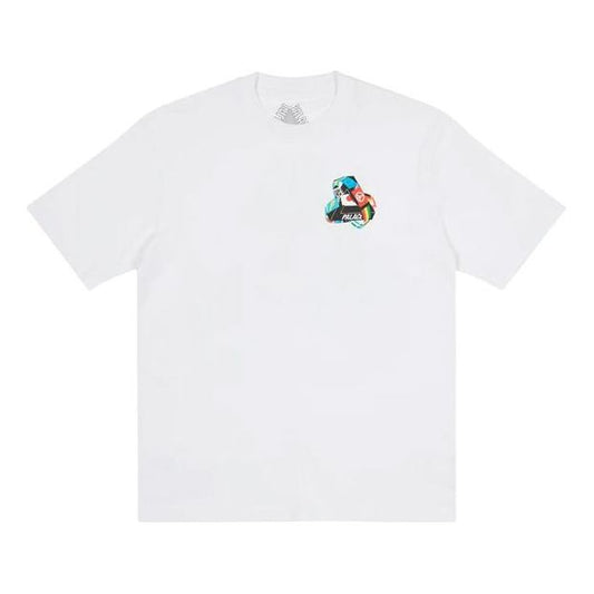 PALACE National Flag Triangle Print Short Sleeve Pattern Printing White T-Shirt P20TS089