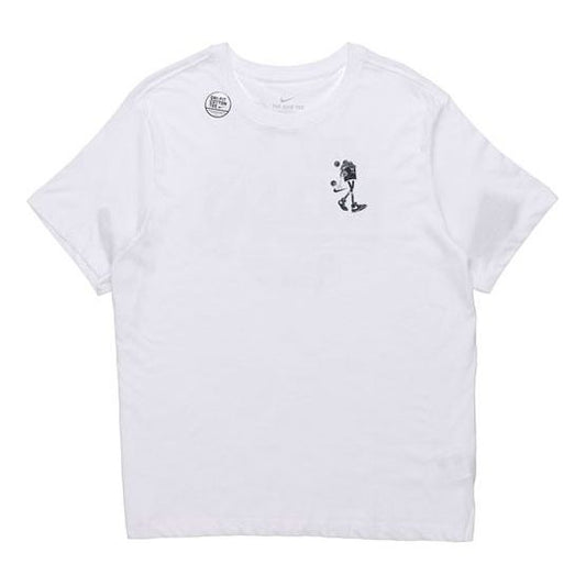 Nike Back Basketball Graffiti Printing Short Sleeve White CD0959-100