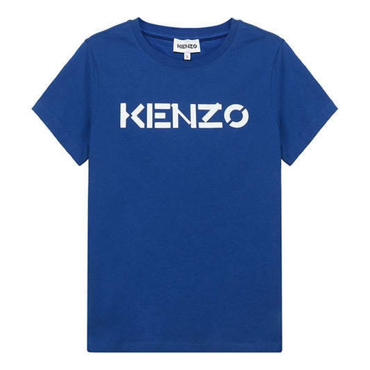 KENZO Cotton Round Neck Short Sleeve Logo Casual Royal blue FA62TS8414SJ-71