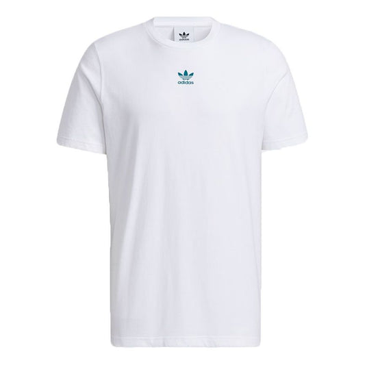 adidas originals Ts Ss Tee Logo Printing Sports Round Neck Short Sleeve White H46694