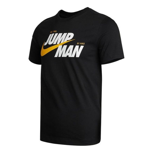 Nike Jmpmn Gfx Ss Crew 2 Leisure Sports Letter Print Short Sleeve Men's Black DM3220-010