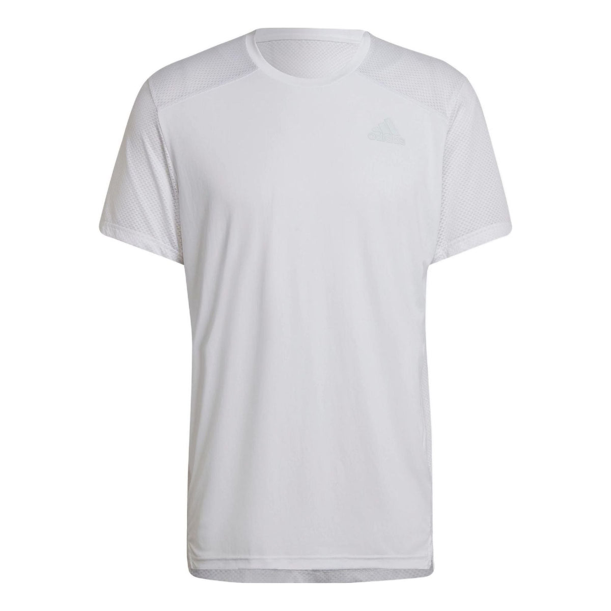 adidas Solid Color Logo Micro Mark Sports Training Breathable Round Neck Short Sleeve White H58587
