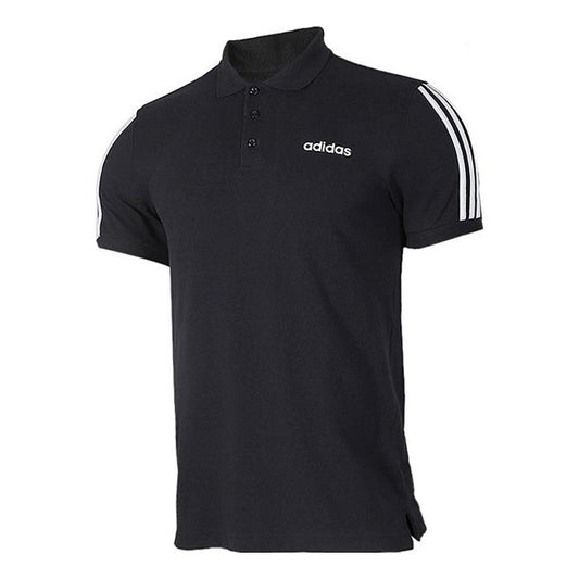 adidas Casual Sports Breathable Short Sleeve Polo Shirt Black EJ0927