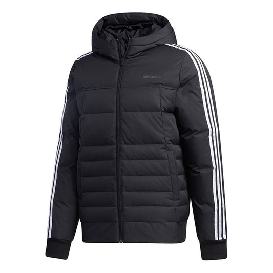 adidas neo Sprt Dwn Puff Hooded Down Jacket Men Black GJ8821