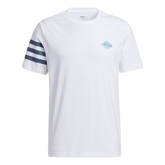 adidas neo Casual Sports Round Neck Short Sleeve White GP5703