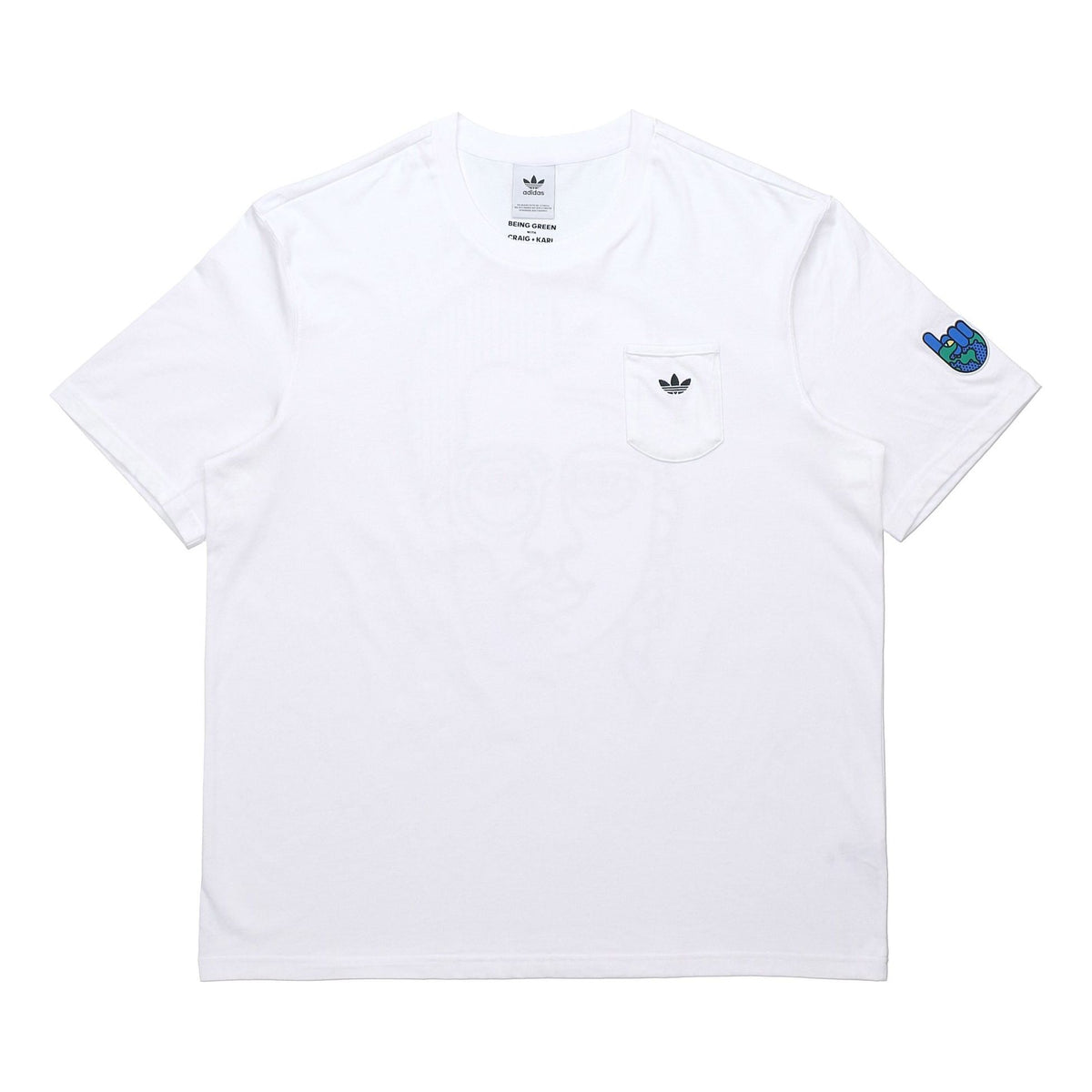 adidas originals Artist Tee Ss Funny Printing Sports Round Neck Short Sleeve White HA4691