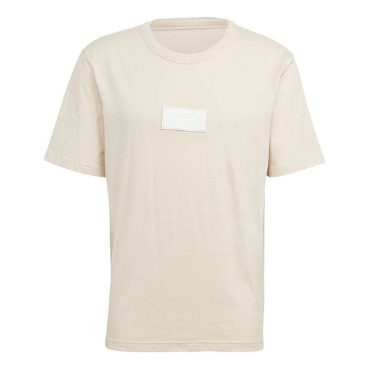 Men's adidas originals Silicon Badge T Logo Sports Short Sleeve Creamy White T-Shirt GN3298