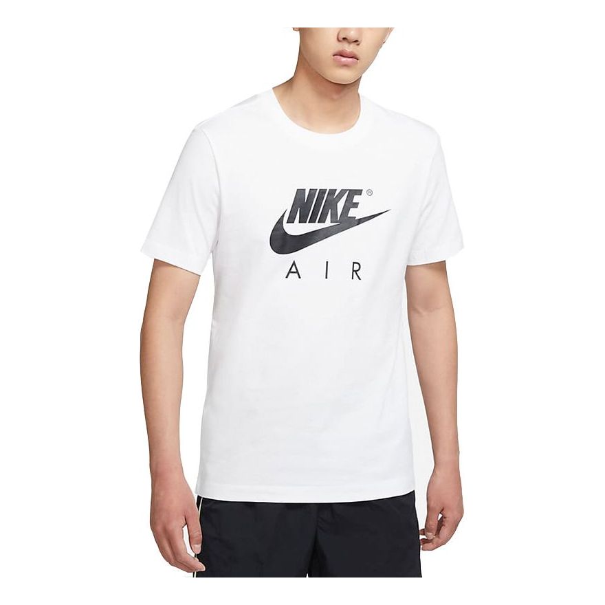 Men's Nike Air Large Logo Printing Sports Round Neck Short Sleeve White T-Shirt DD3352-100