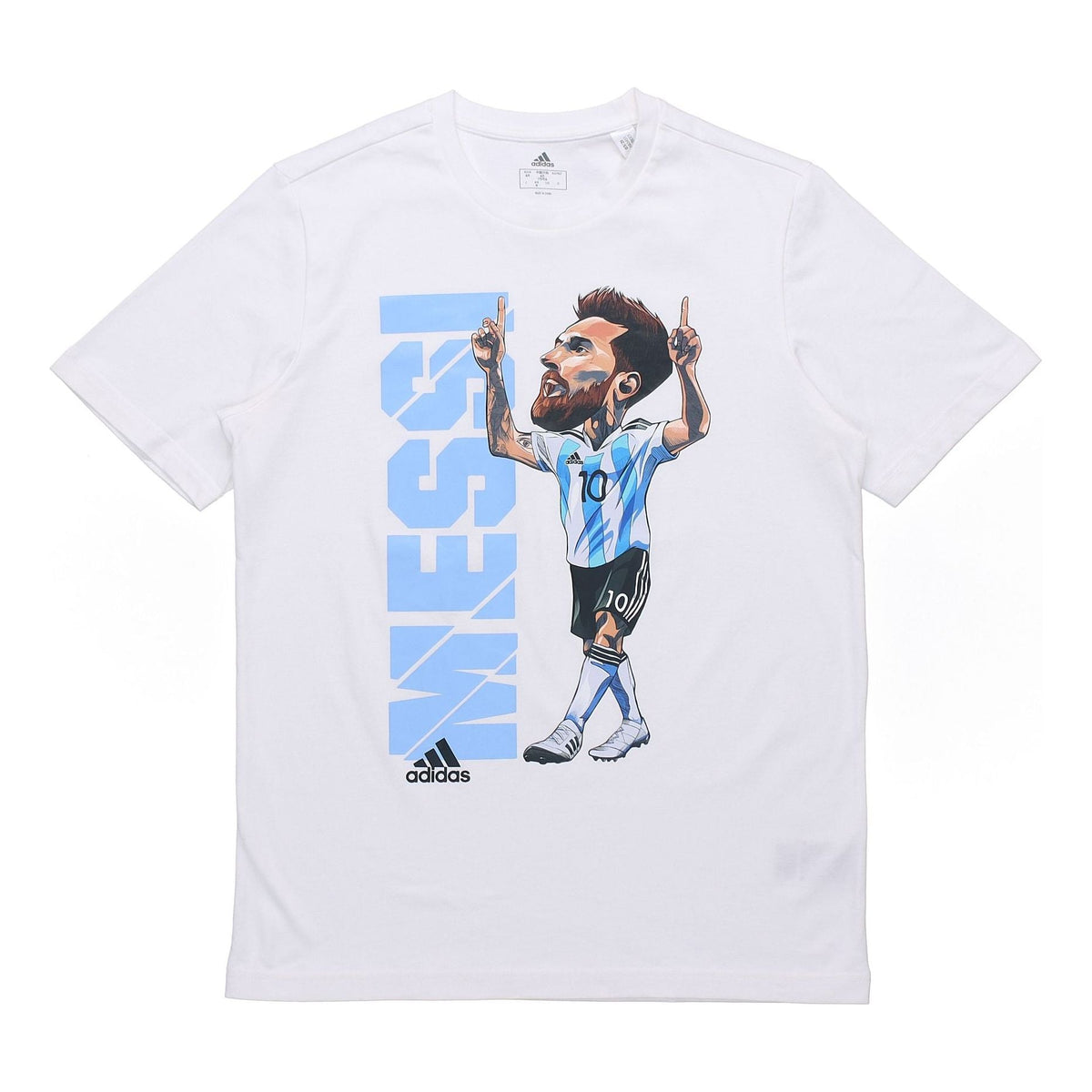 adidas Messi Icon T M Soccer/Football Casual Sports Short Sleeve White HA5451