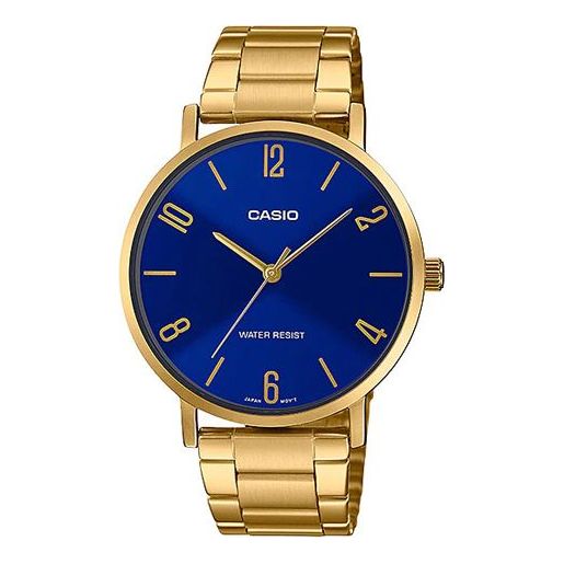 CASIO Male DRESS Japan / South Korea Fashion Waterproof Blue Watch Dial Blue Analog MTP-VT01G-2B2U