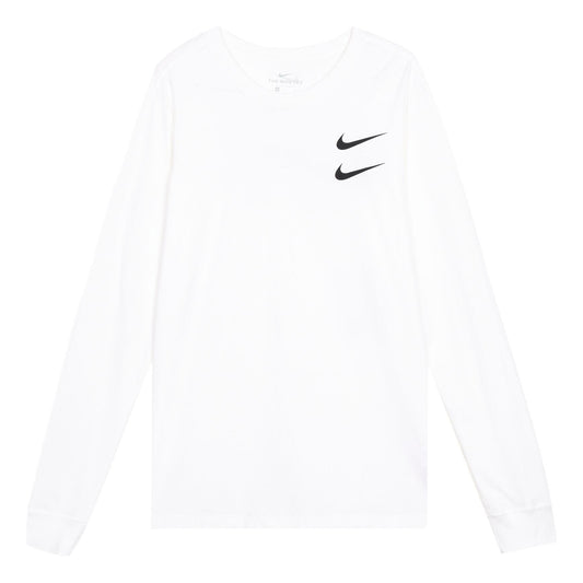 Nike Sportswear Swoosh LS Tee US Edition Round Neck Long Sleeves White CK2259-100