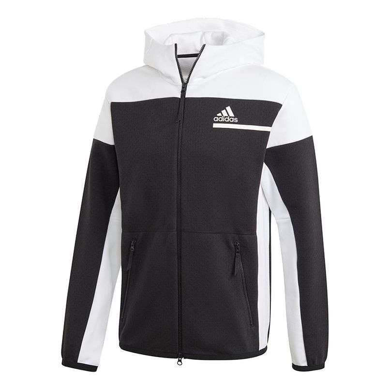adidas ZNE FZ hooded Casual Sports Jacket Black GM6533