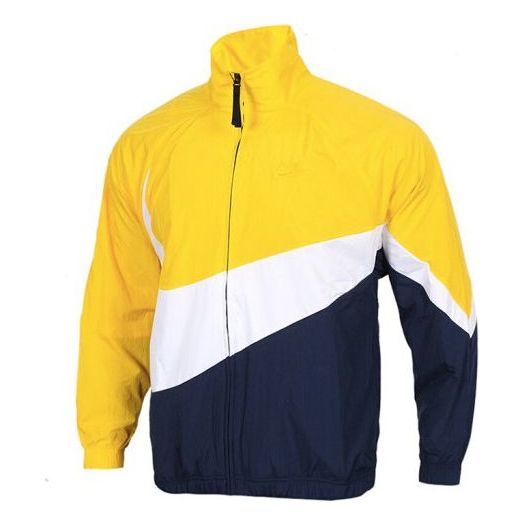 Nike Big Swoosh Large Logo Woven Colorblock Jacket Yellow AR3133-728