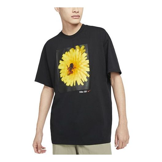 Nike SB Skateboard Men's Daisy-print Crew Neck Black DB9962-010