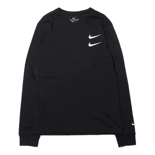 Nike Sportswear Swoosh LS Tee Round Neck Long Sleeves US Edition Black CK2259-010