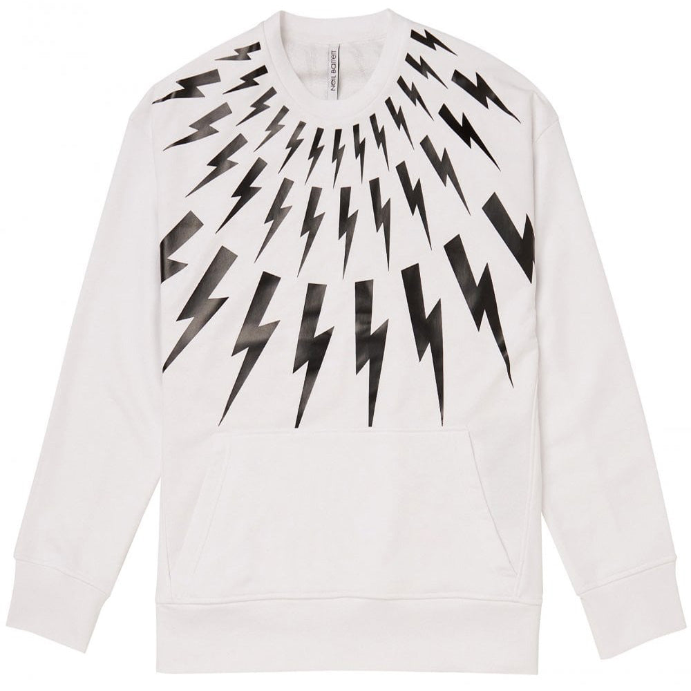 Neil Barrett White Bolt Sweatshirt