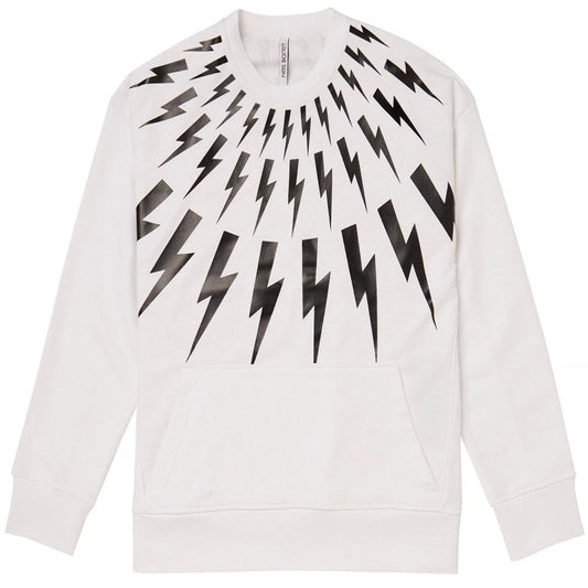 Neil Barrett White Bolt Sweatshirt