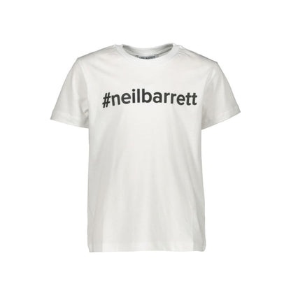 Kids Neil Barrett White Hashtag Tee