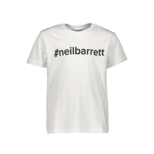 Kids Neil Barrett White Hashtag Tee