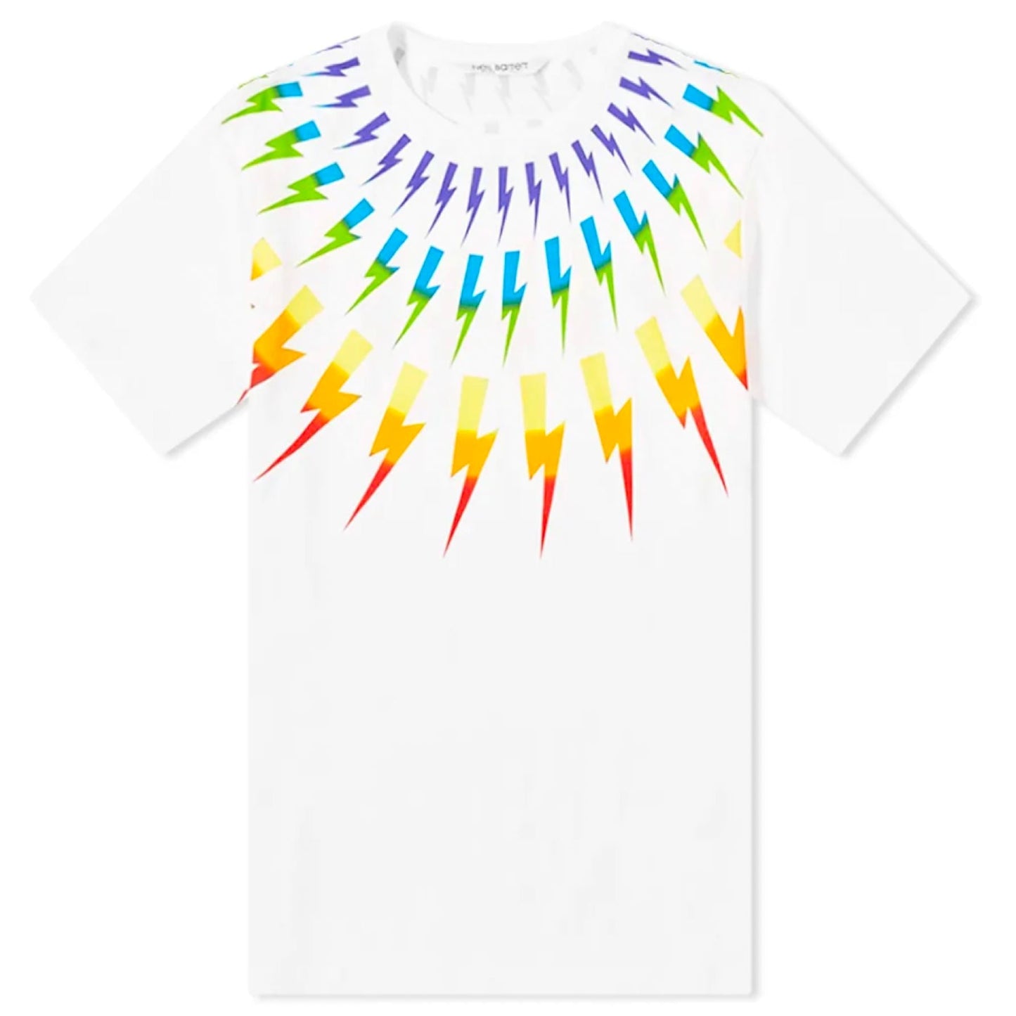 Neil Barrett White Rainbow Bolt T-Shirt
