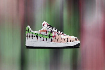 Women's Air Force 1 Low "Black Tie Dye" - White/Green Strike