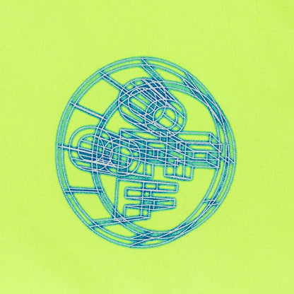3D Crossed Off Slim Hoodie - Fluorescent Yellow